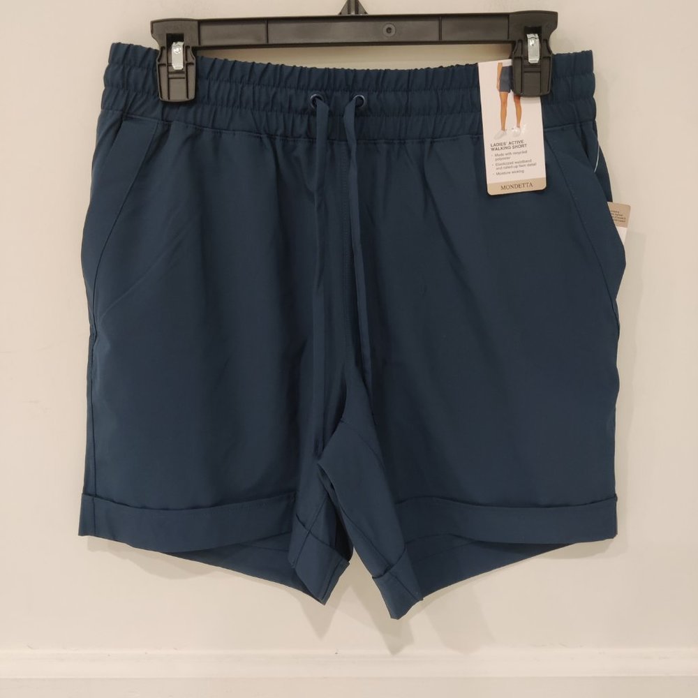NWT Mondetta Women's Active Drawstring Walking Shorts Ocean Size S $45 3HL216